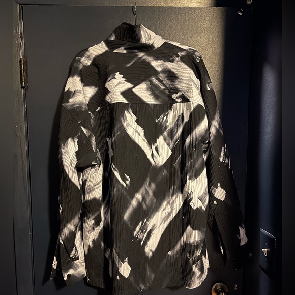 ZARA PRINTED PLEATED EFFECT OVERSHIRT - Picture 3 of 7